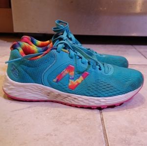 New Balance 1 wide girls sneakers teal rainbow